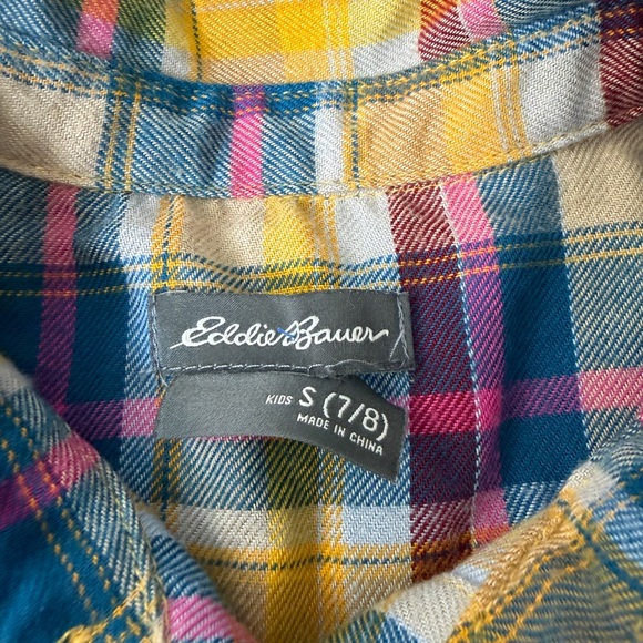 Eddie Bauer Colorful Plaid Kids Button-Up Shirt - Picture 3 of 4